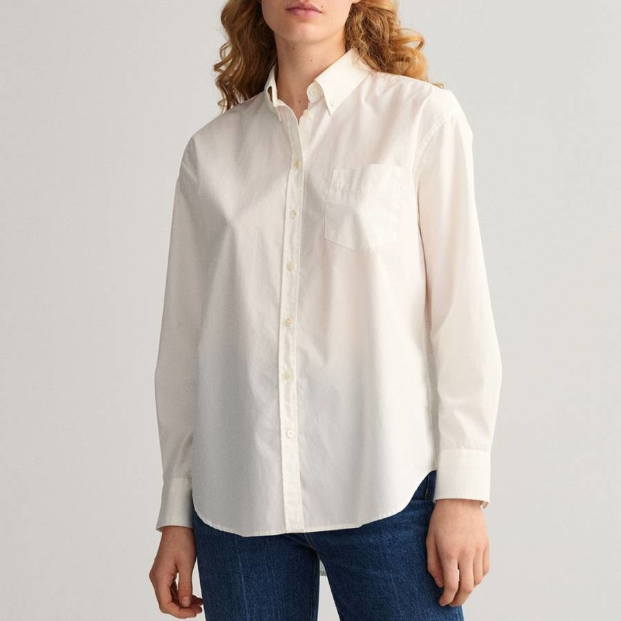 Ecru Poplin Cotton Shirt