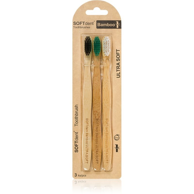 SOFTdent Bamboo Ultra Soft - 3 pack bamboo toothbrush 3 pc