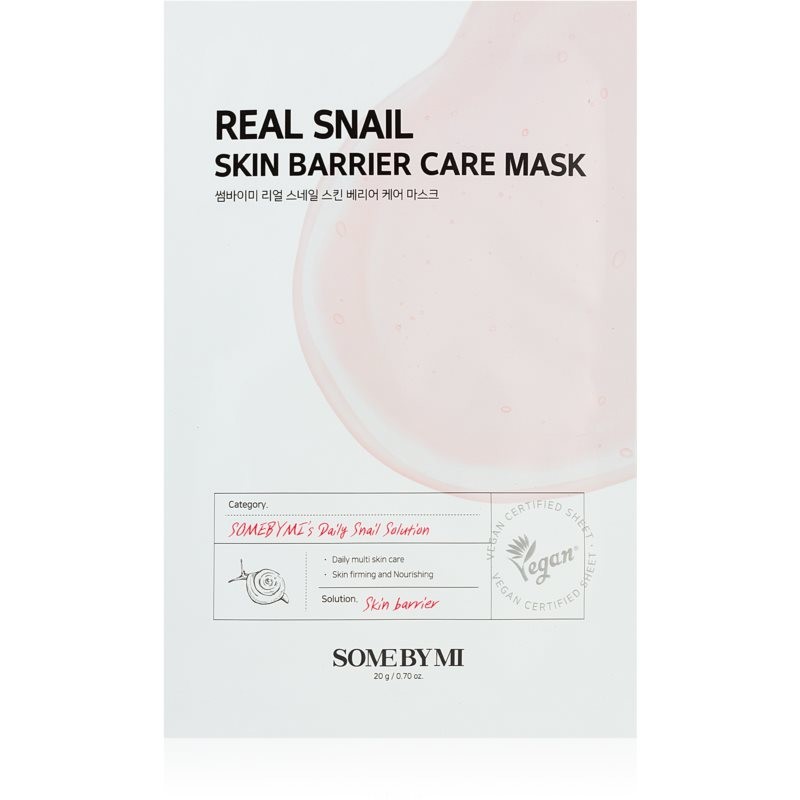 Some By Mi Daily Solution Snail Skin Barrier Care Mask strengthening sheet mask for skin regeneration and renewal 20 g
