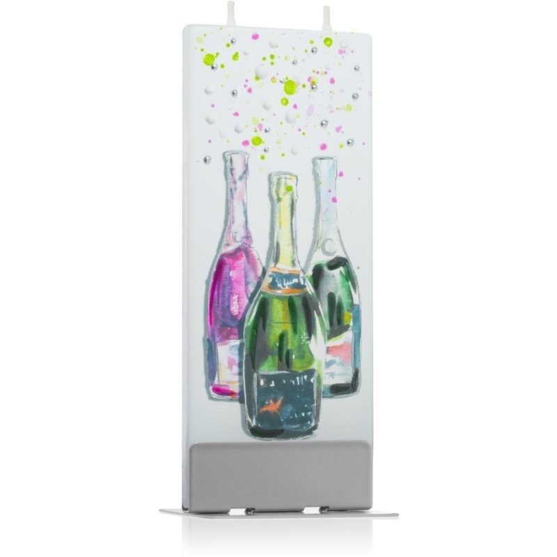 Flatyz Greetings Three Bottles Of Sparkling Wine decorative candle 6x15 cm