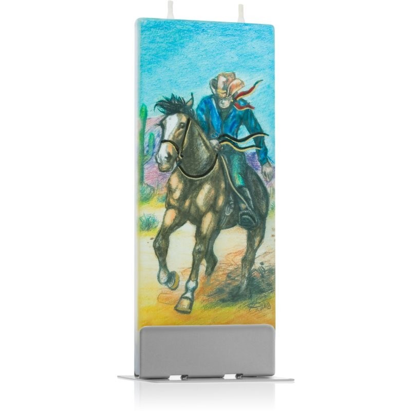 Flatyz Nature Cowboy On Horse decorative candle 6x15 cm