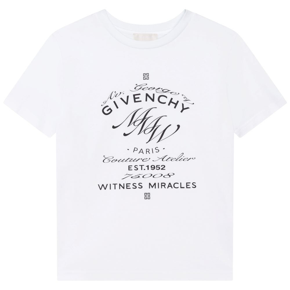 Givenchy Boys Multi Logo T Shirt White 12Y
