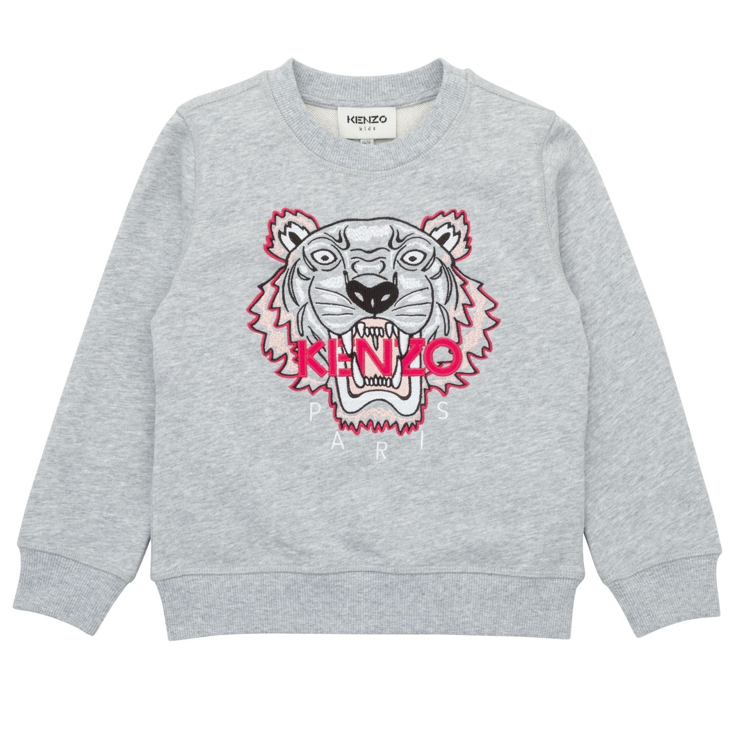 Kenzo Girls Tiger Logo Sweater Grey 6Y