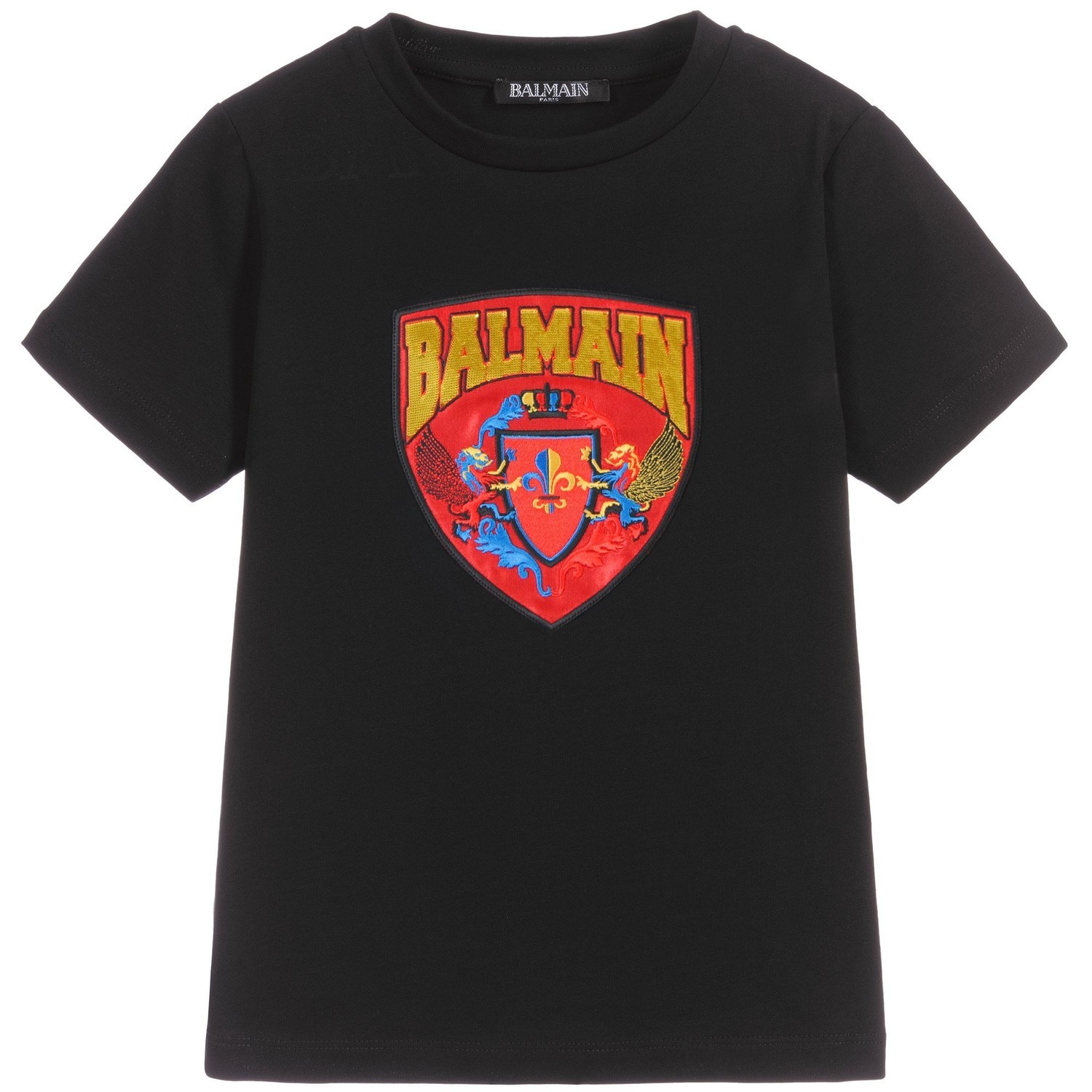 Balmain Boys Graphic Print T-shirt Black 1Y