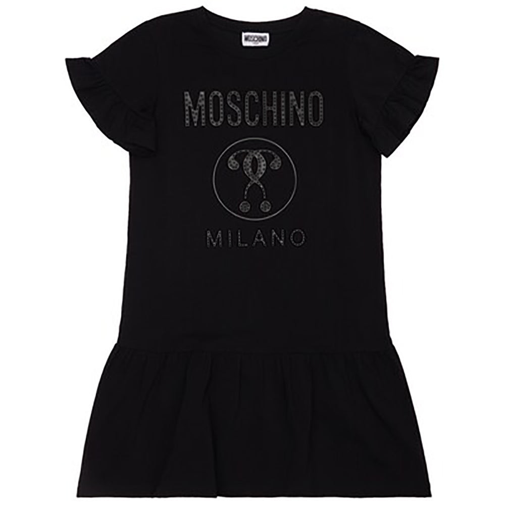 Moschino Girls Embroidered Dress Black 12Y
