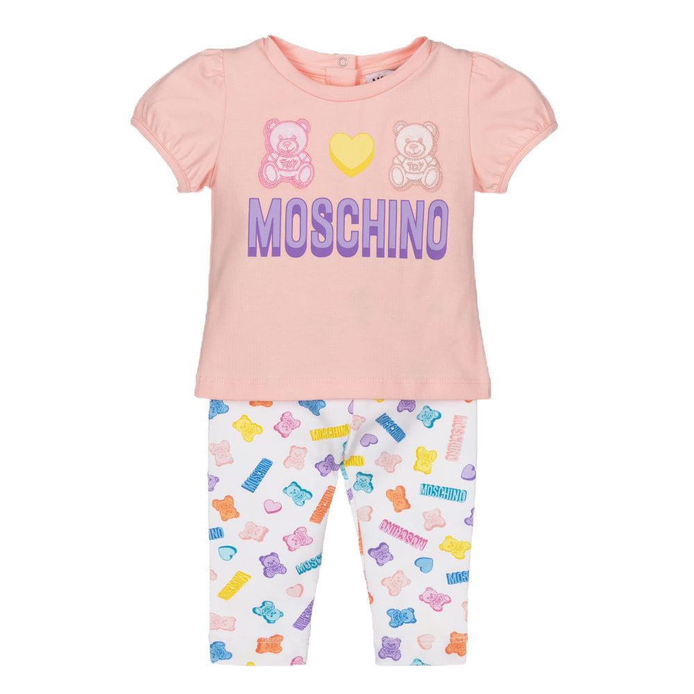 Moschino Baby Girls T-shirt & Leggings Set Pink 12/18m