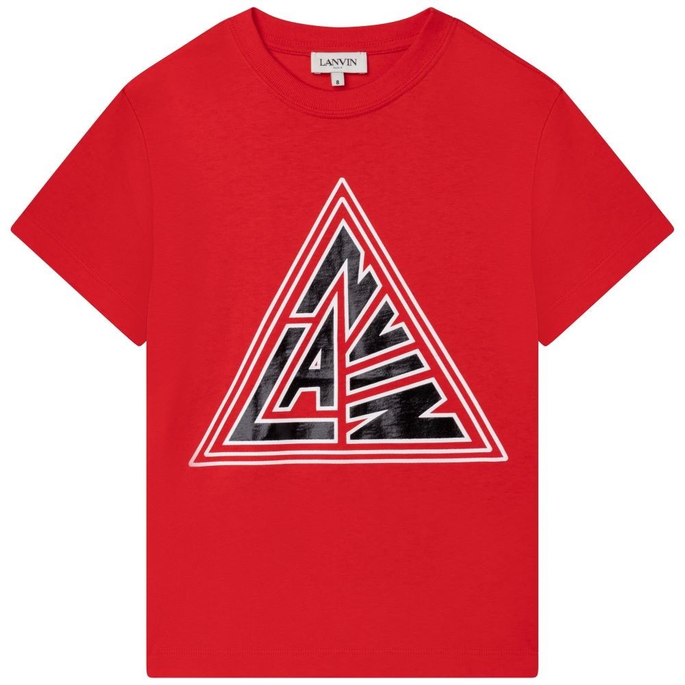Lanvin Boys Triangle Logo T Shirt Red 10Y