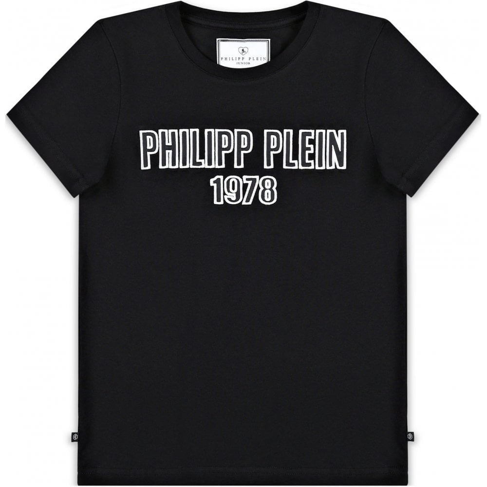Philipp Plein Boy's Logo T-shirt Black 14Y