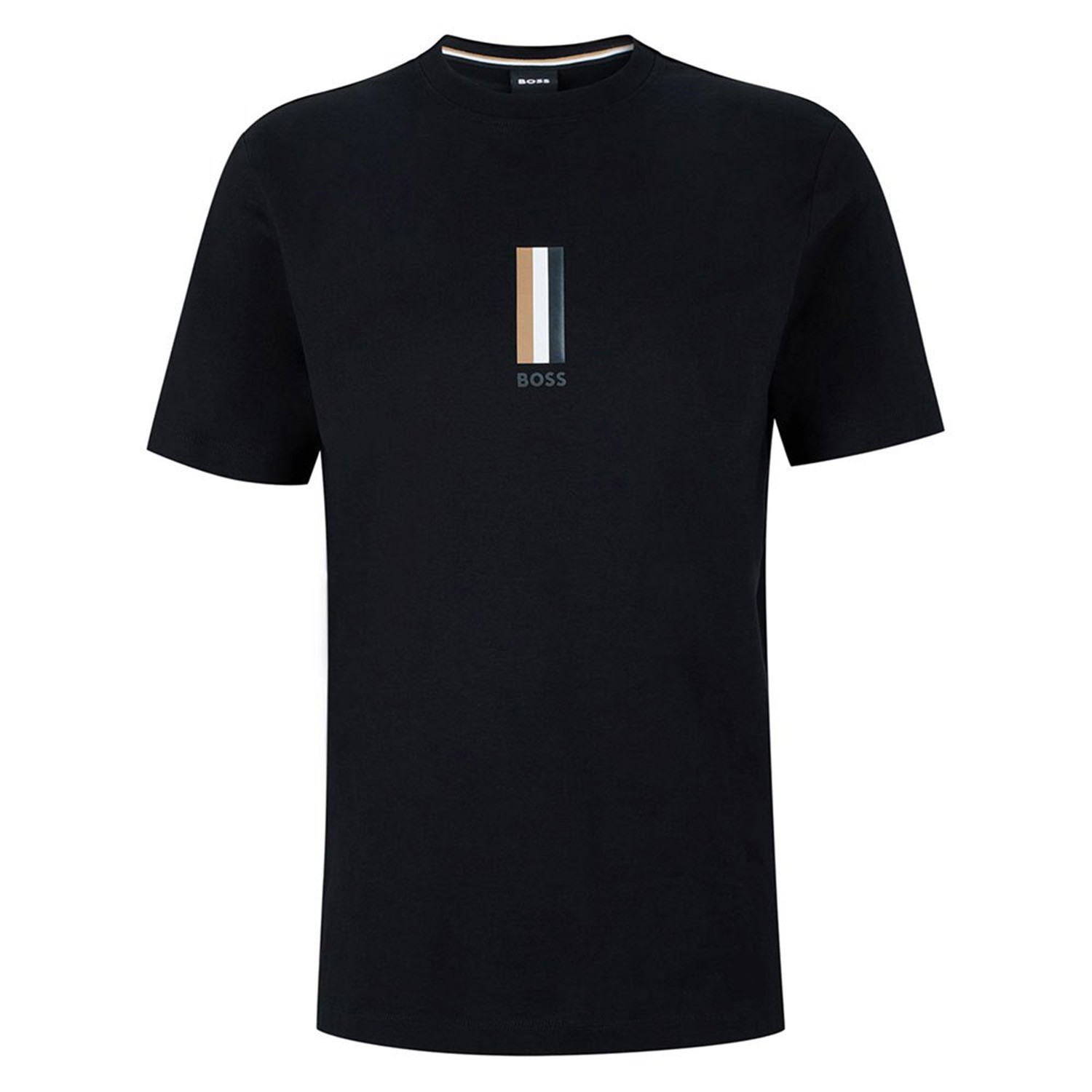 Hugo Boss Mens Chest Stripe Logo T Shirt Black M