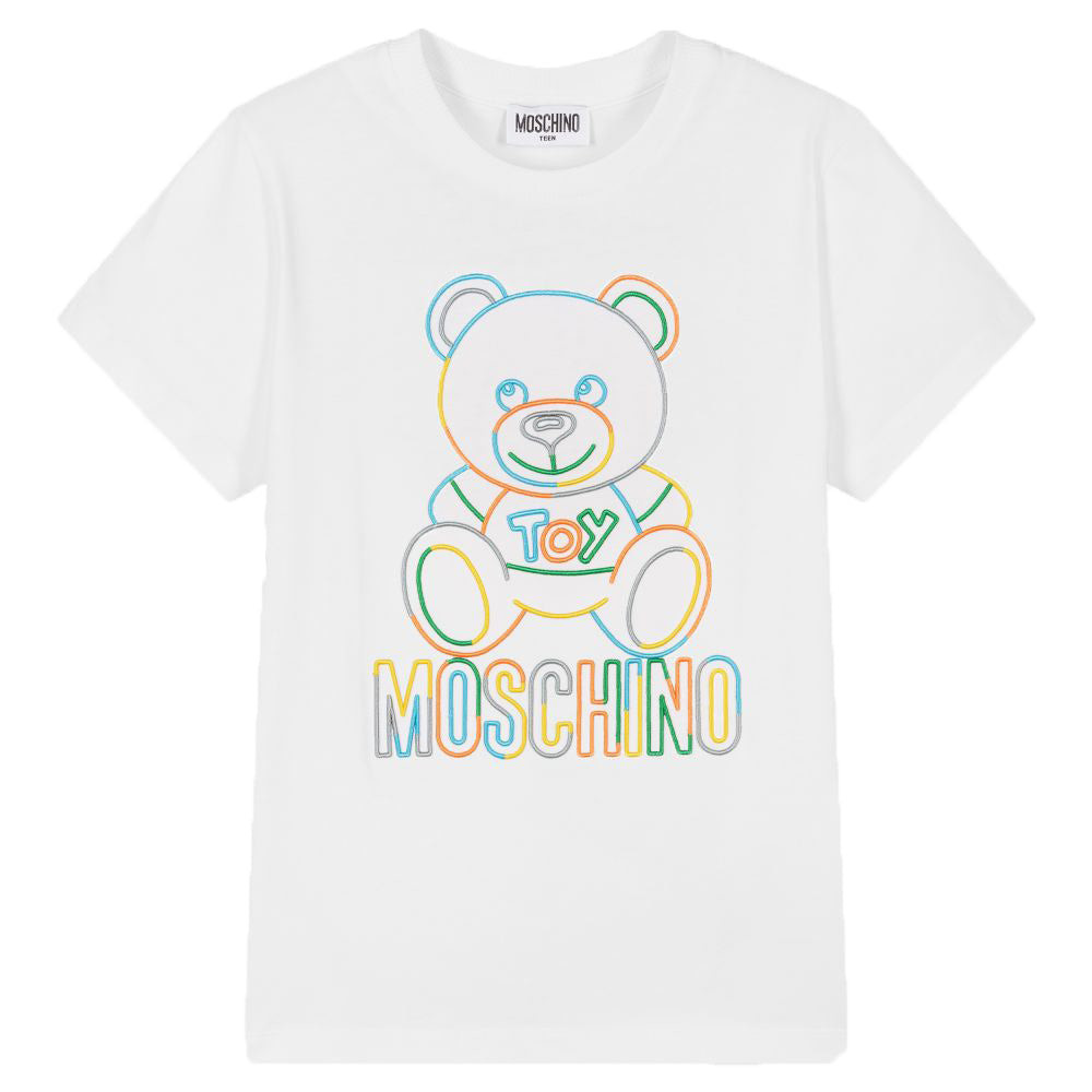 Moschino Unisex Kids Oversized Bear T-shirt White 12Y