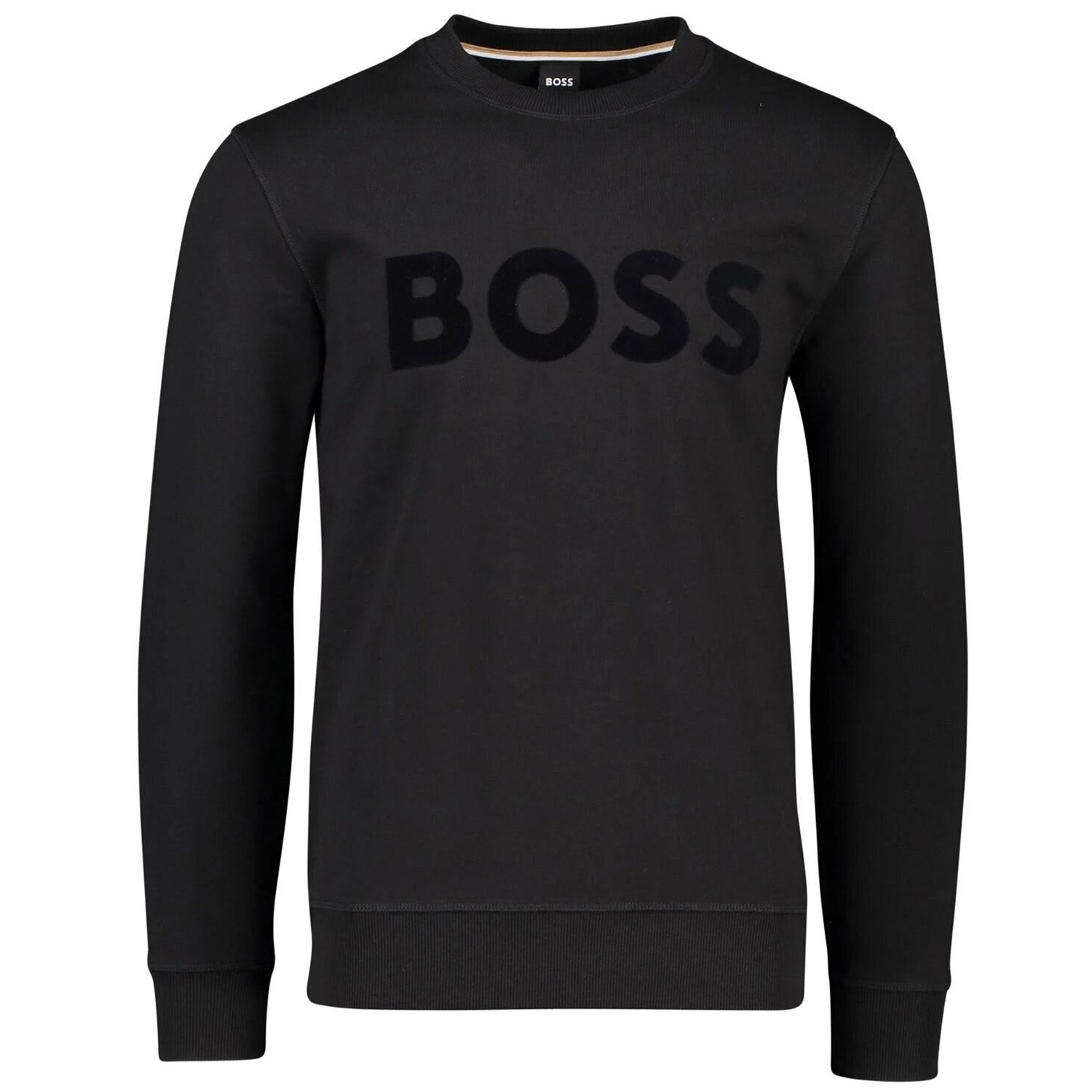 Hugo Boss Mens Classic Suede Logo Sweater Black S