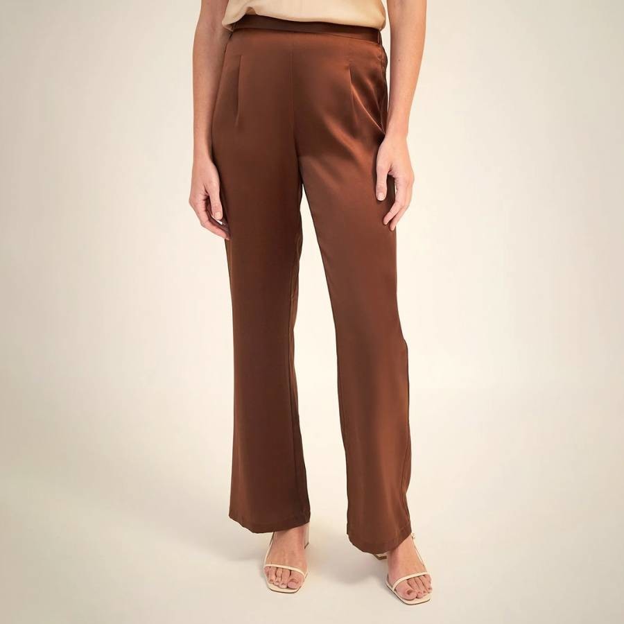 Brown Maya Silk Trousers
