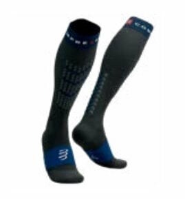 Compressport Alpine Ski Full Socks Black/Estate Blue T1