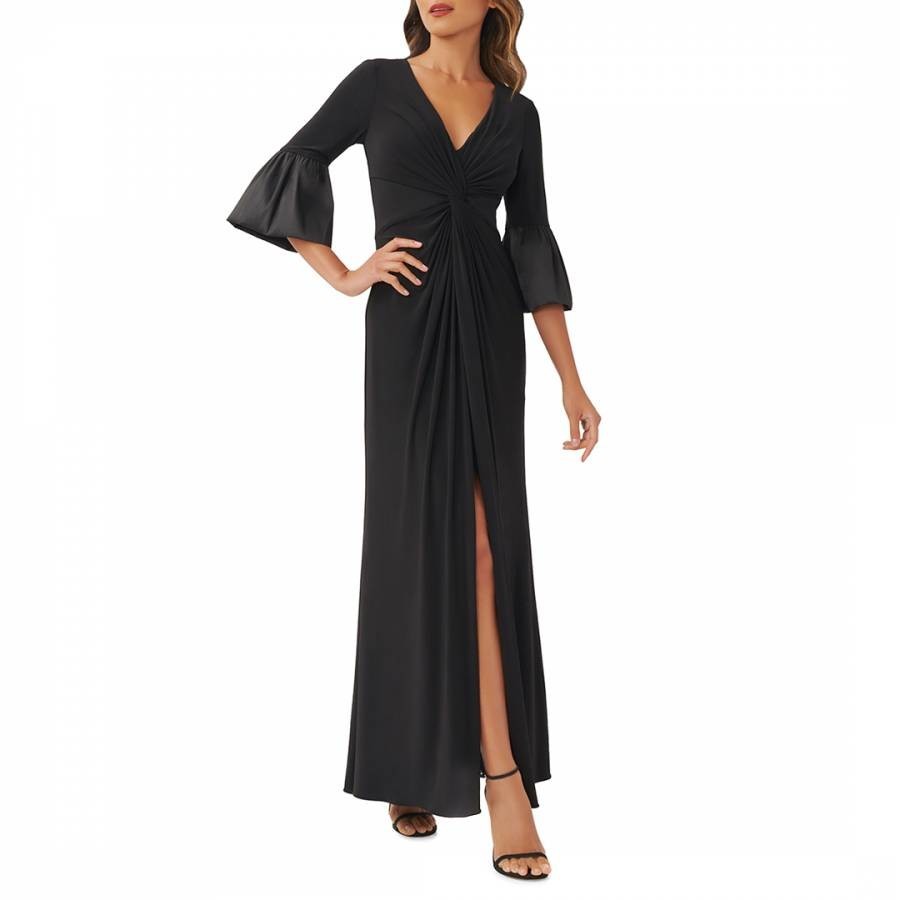 Black V Neck Jersey Gown