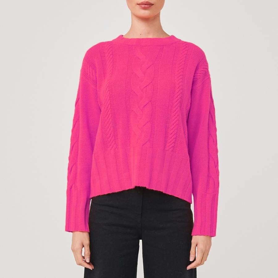 Pink Cashmere Cable Kniy Lilly Jumper