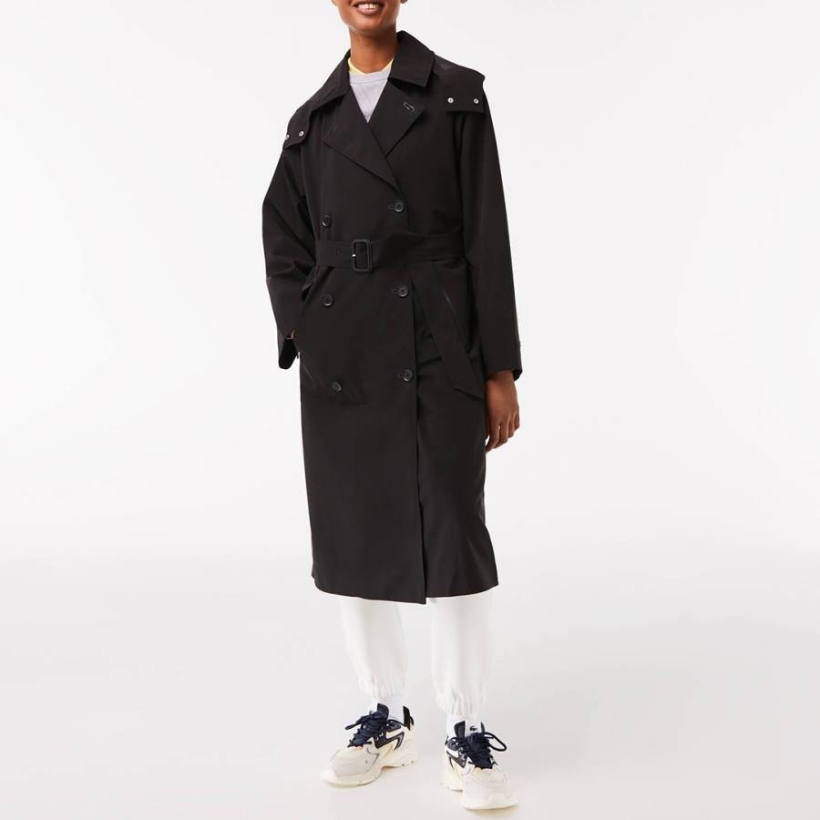 Black Double Breasted Trench Coat