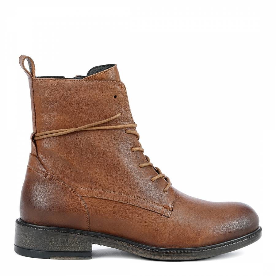 BROWN D CATRIA A - GOAT LEA ANKLE BOOTS