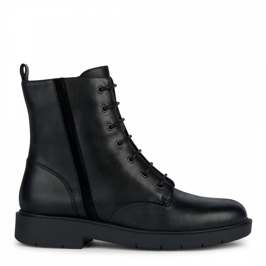 Black Spherica Leather Ankle Boots
