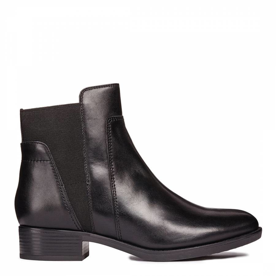 Black Felicity Leather Ankle Boots