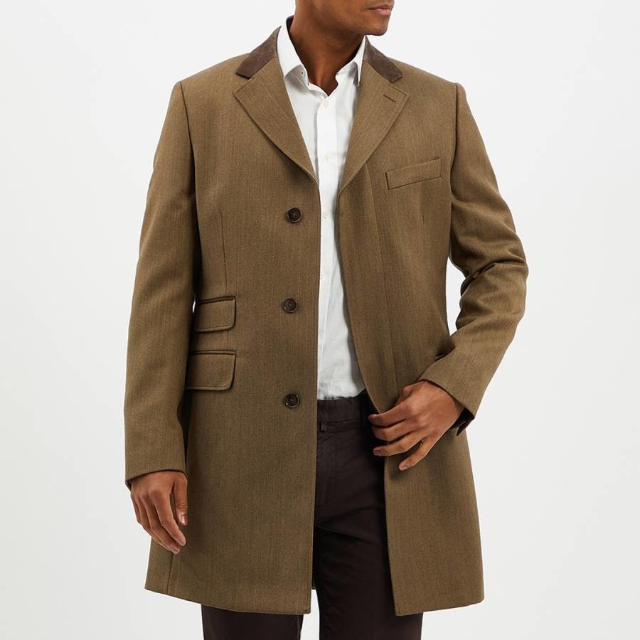 Brown Wool Longline Coat