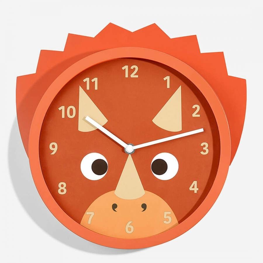 Red Triceratops Clock