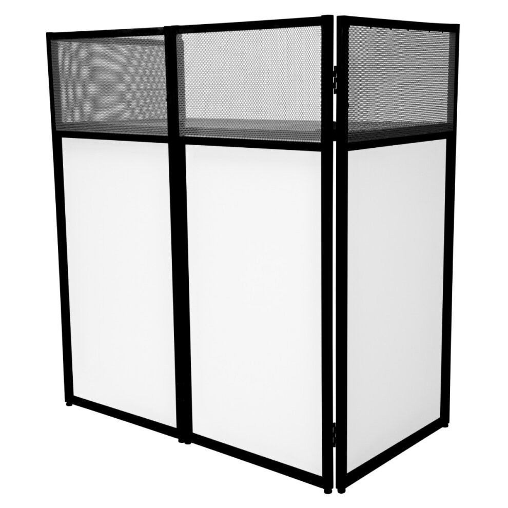 DJ Disco Booth Stand Mixer Shelf Foldable Portable Screen Black & White Cloths