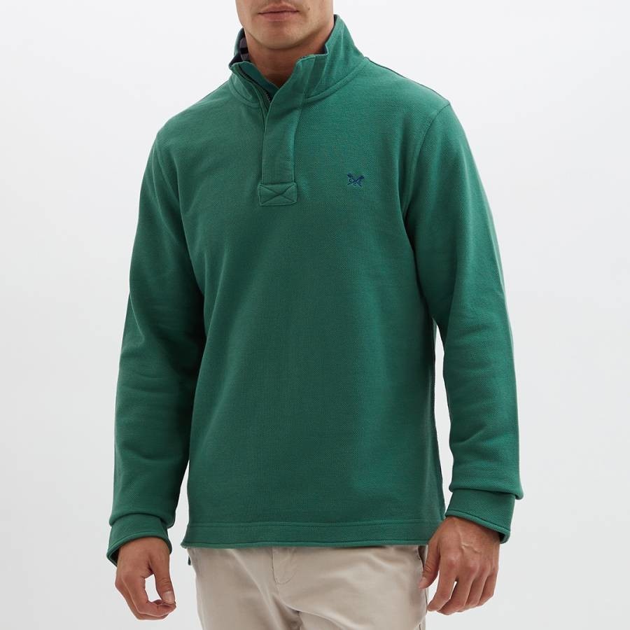 Green Pique Solid Sweatshirt