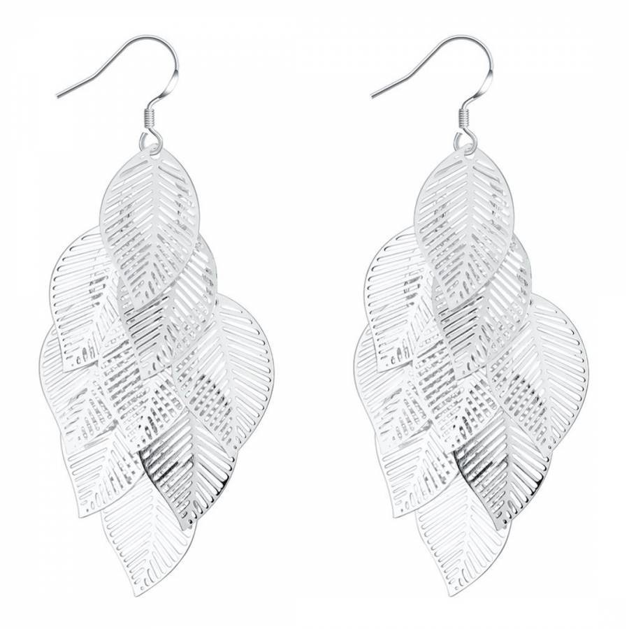White Feathering Hanging Earrings