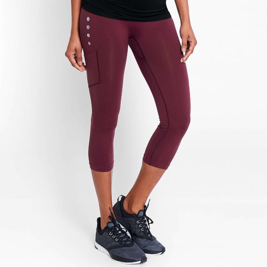 Burgundy Active Support Cropped Leggings