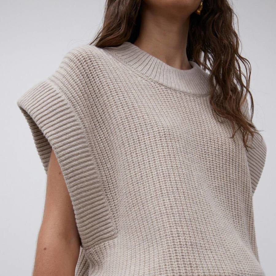 Grey Farima Sleeveless Wool Jumper