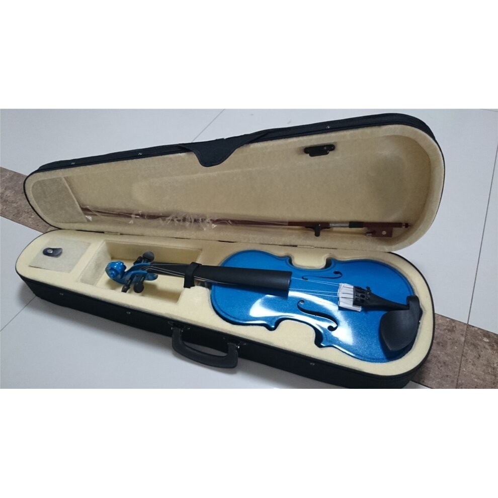 (1/2???) Student Acoustic Violin Full 1/8 Maple Spruce with Case Bow Rosin Blue Color