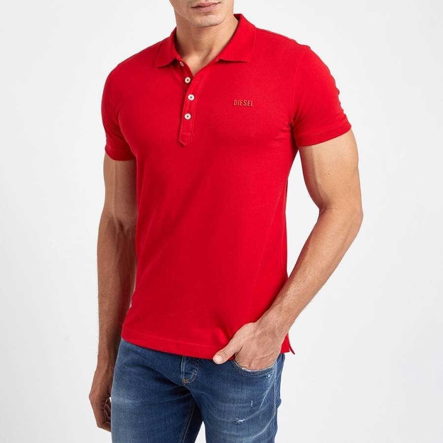 Racing Red T-Heal Cotton Blend Polo Shirt