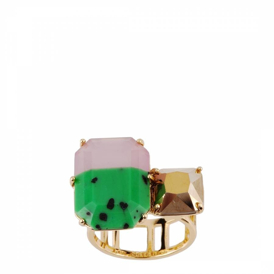 Pink Green Gold Ring