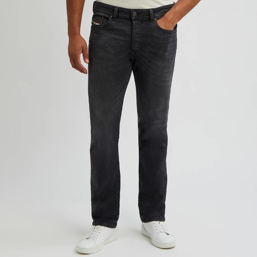 Washed Black Buster Straight Jeans