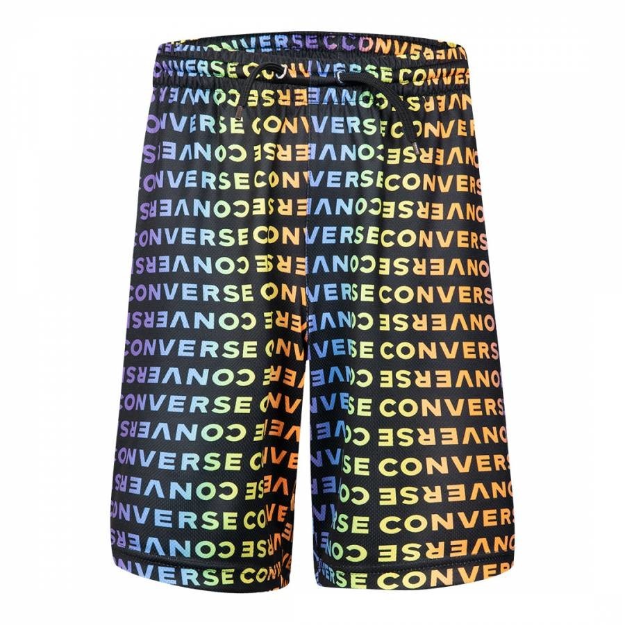 Teen Boy's Black Ombre All Over Print Shorts