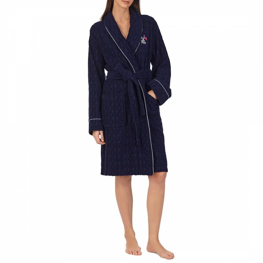 Navy Lauren Ralph Lauren Cotton robe