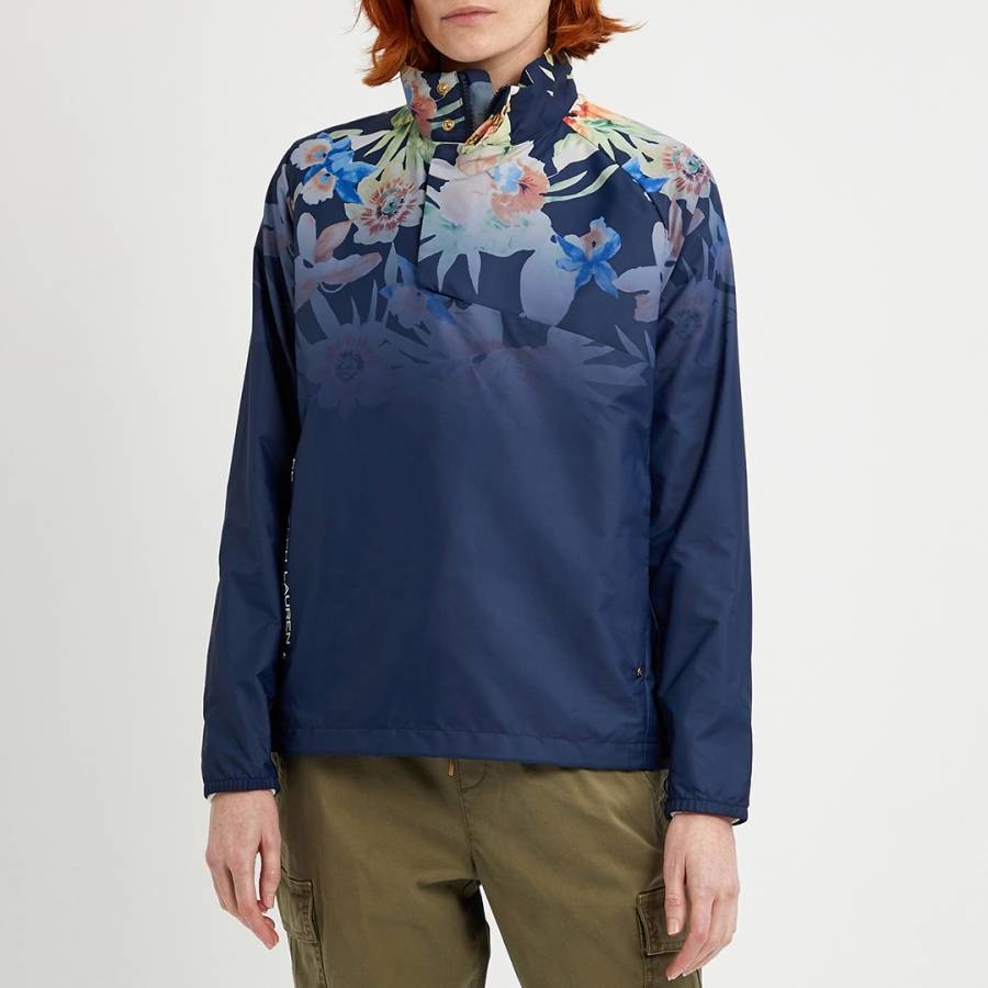 Navy Floral Sport 1/4 Jacket