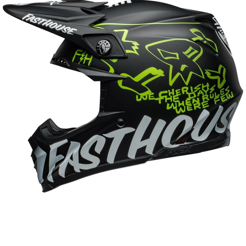 BELL Moto-9S Flex Fasthouse MC Core Matte Black Yellow Offroad Helmet S