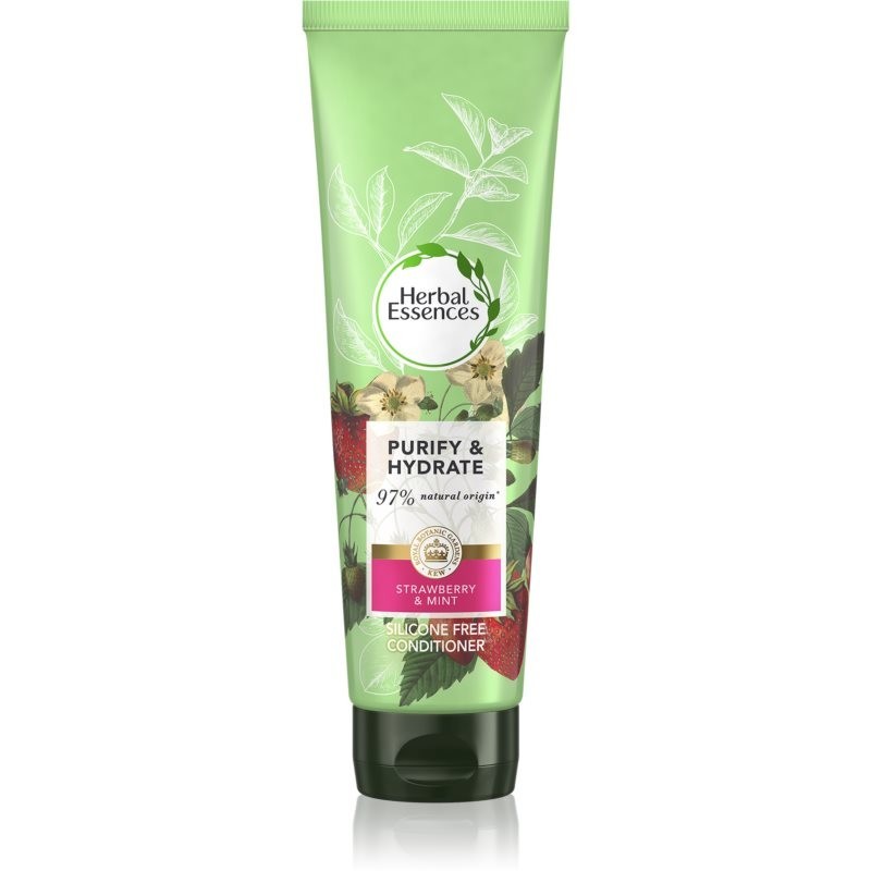 Herbal Essences 90% Natural Origin Clean Conditioner for Hair Strawberry Mint 275 ml