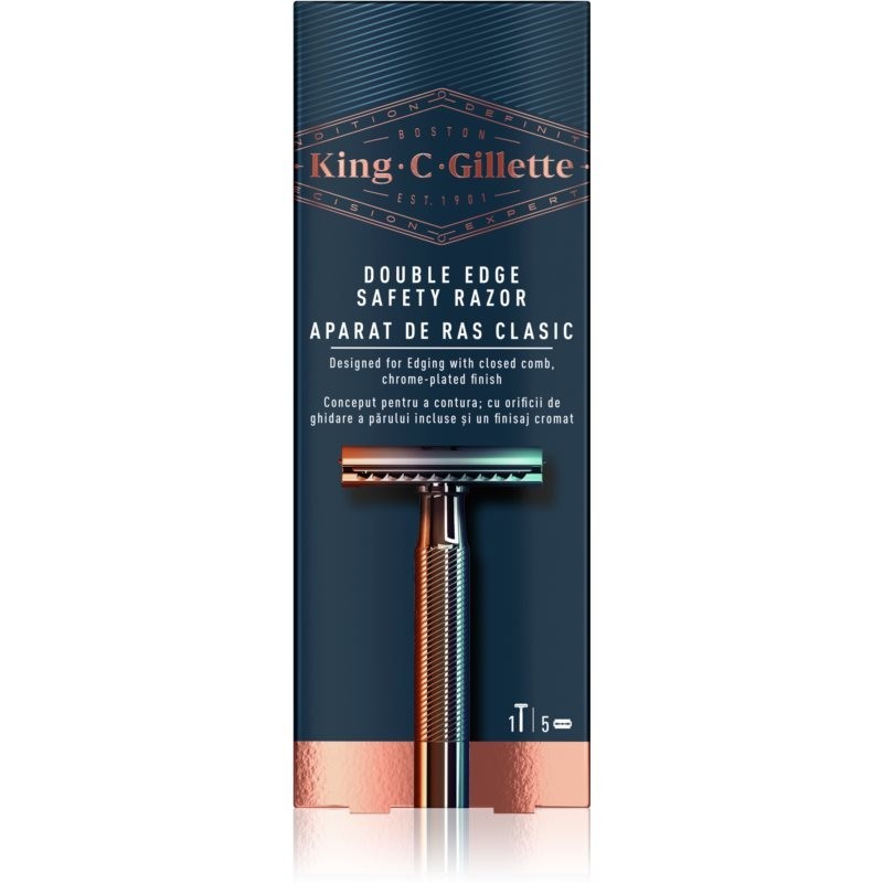 King C. Gillette Double Edge Safety Razor shaver + razor blades 5 pcs 1 pc