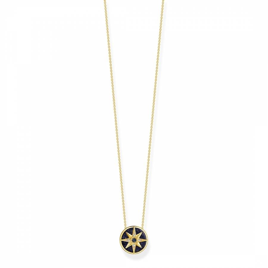 18K Yellow Gold Plating Dark Blue Necklace