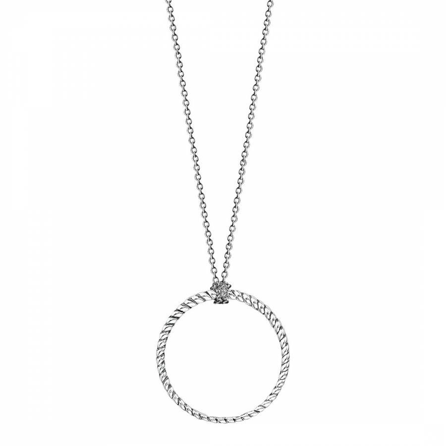 925 Sterling Silver Circle Pendant Necklace 90cm