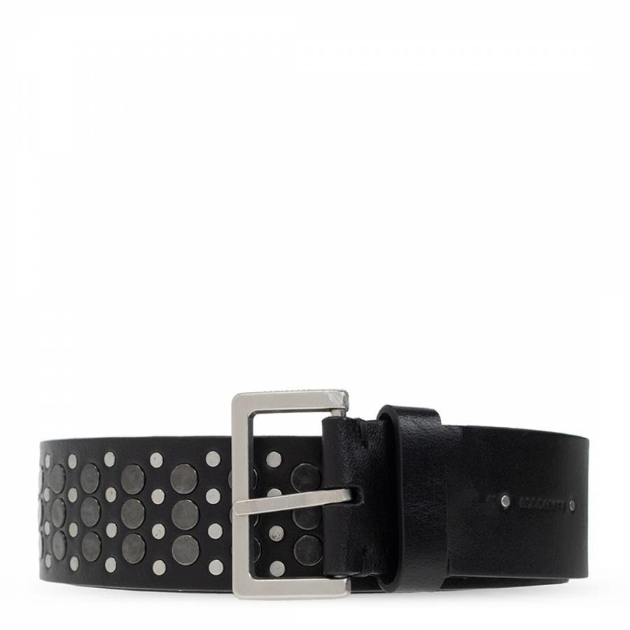 Black Gunmetal Clara Leather Belt