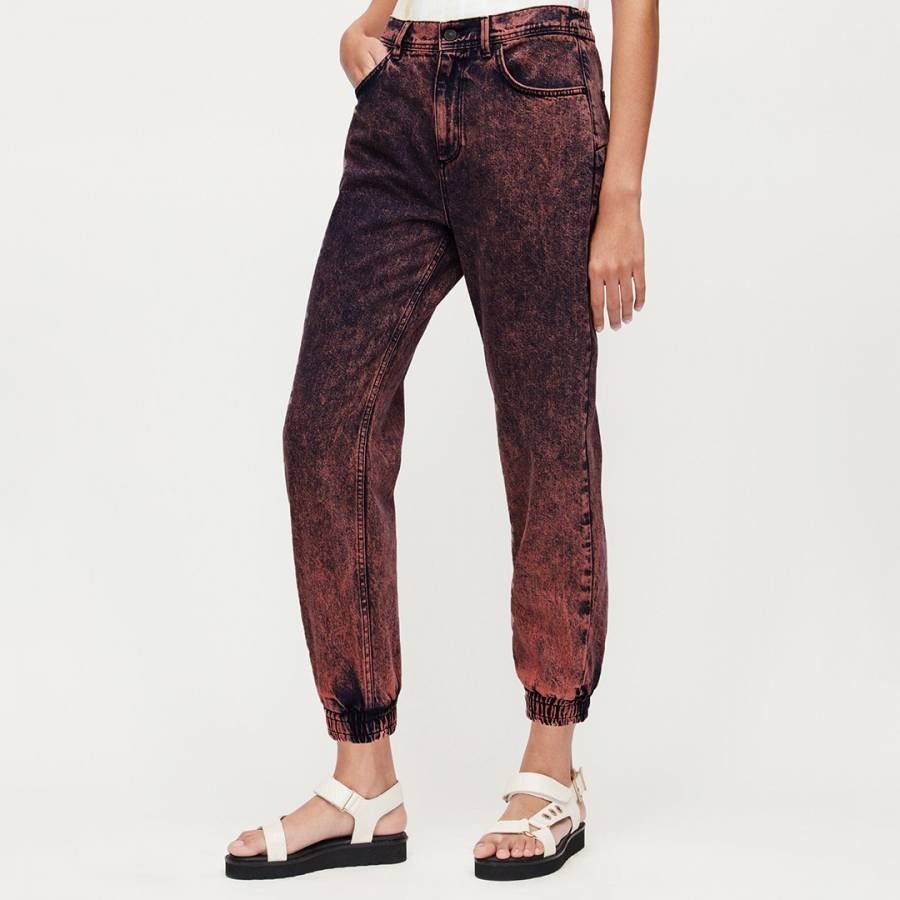 Black/Red Printed Talli Jeans