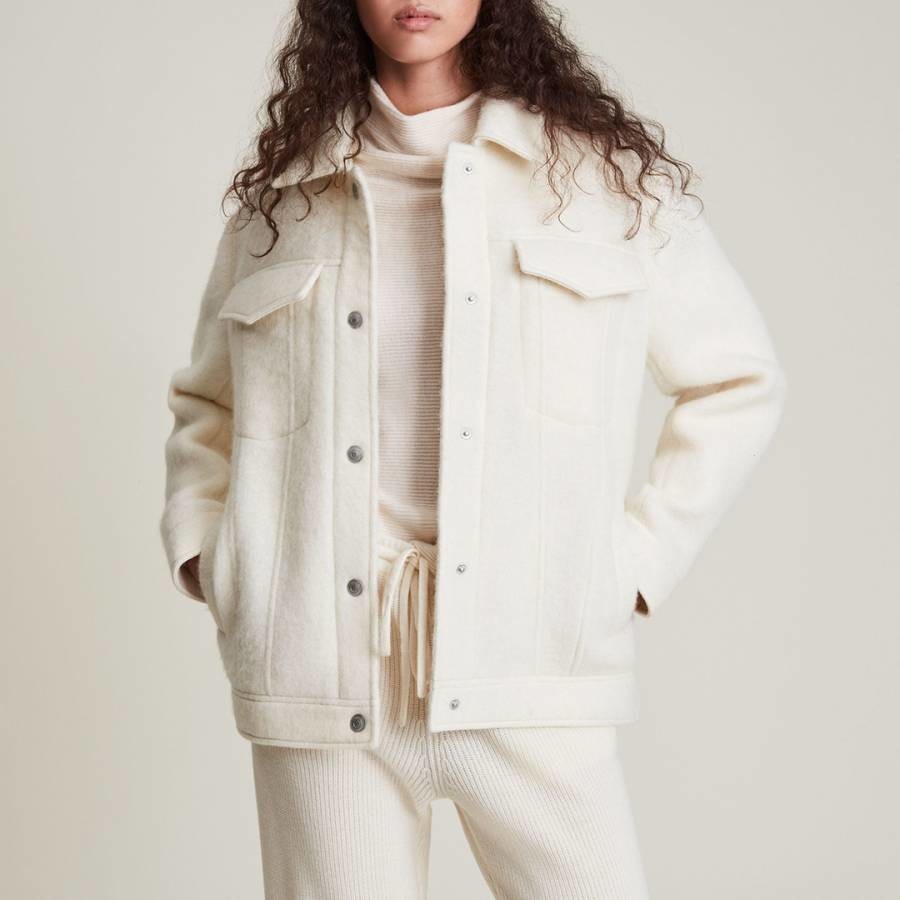 White Faye Wool Blend Jacket