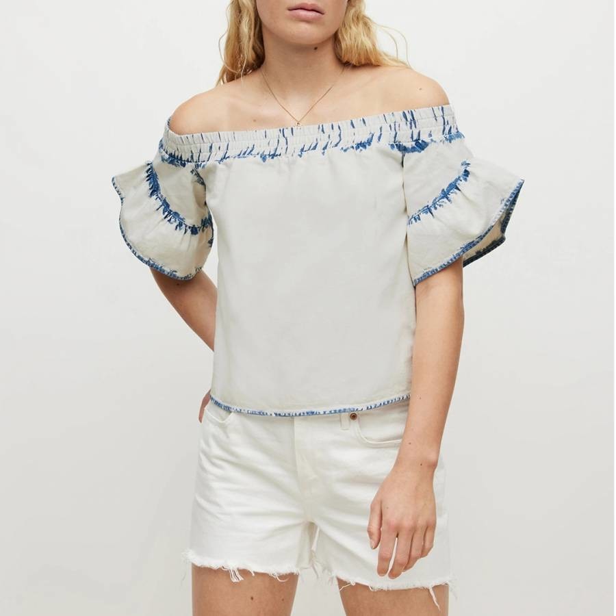 Light Wash Adela Off Shoulder Top