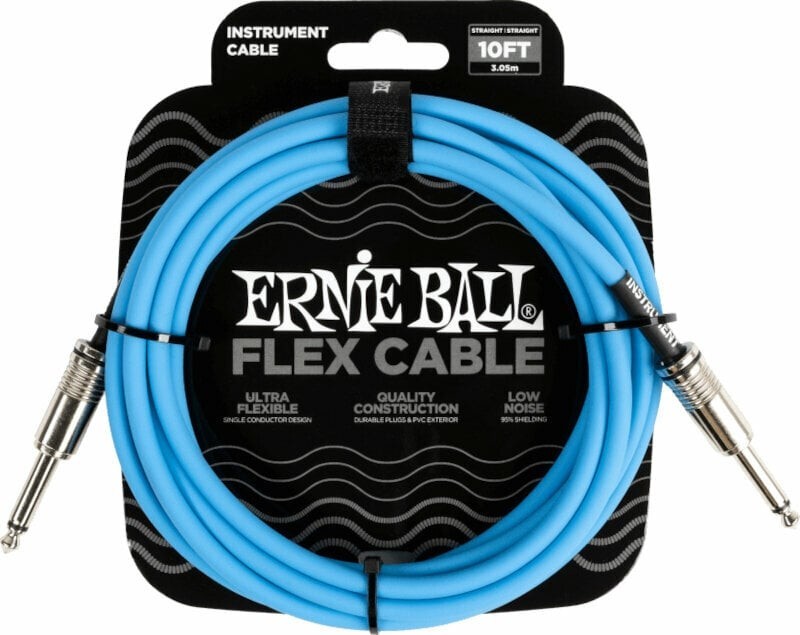 Ernie Ball Flex Instrument Cable Straight/Straight Blue 3 m Straight - Straight