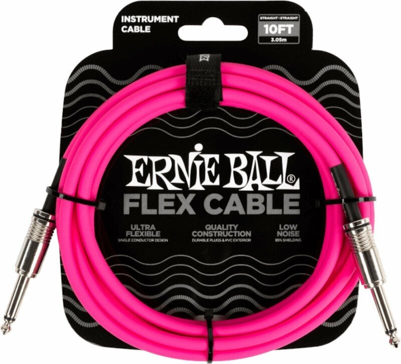 Ernie Ball Flex Instrument Cable Straight/Straight Pink 3 m Straight - Straight