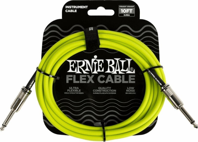 Ernie Ball Flex Instrument Cable Straight/Straight Green 3 m Straight - Straight