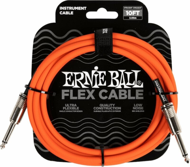 Ernie Ball Flex Instrument Cable Straight/Straight Orange 3 m Straight - Straight